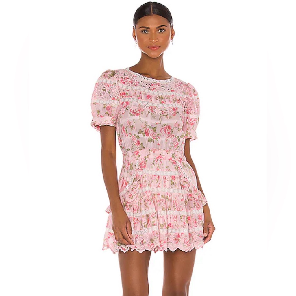 Loveshackfancy Augustine In Pink Painted Fence